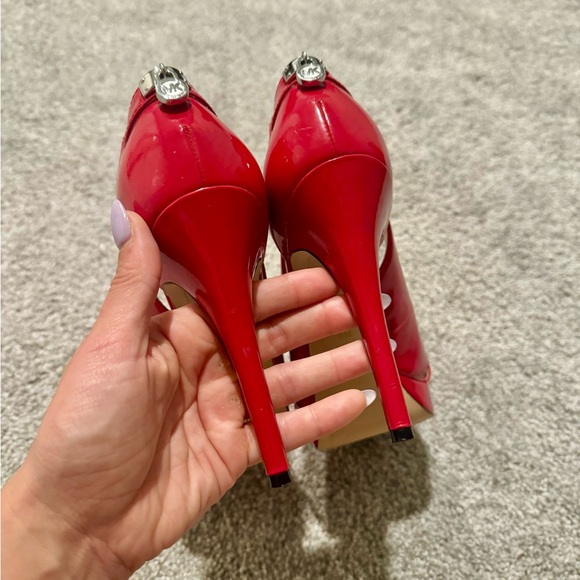 Michael Kors Red Open-Toes Pumps - Picture 4 of 7
